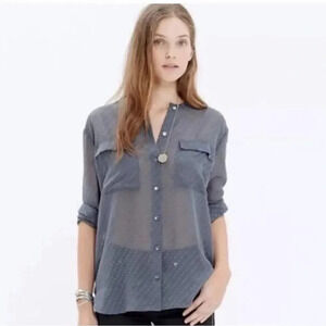Madewell Ice Leaf Sheer Button Down Top